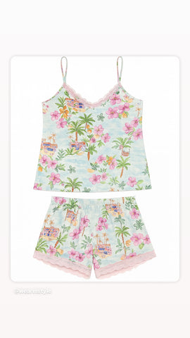 Women pj sleeveless with short