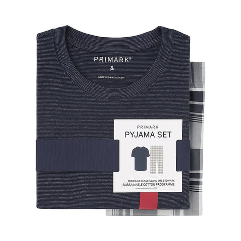 Men pj long trouser with shortsleeve Tshirt